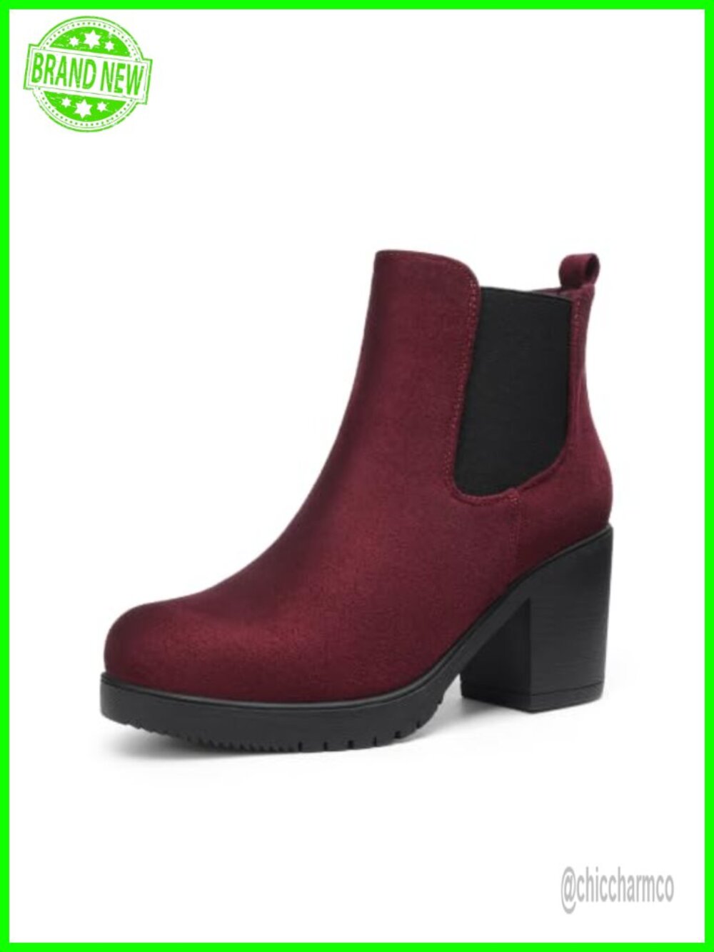 Women's Chelsea Ankle Boots Faux Suede Block Heel Fall Booties